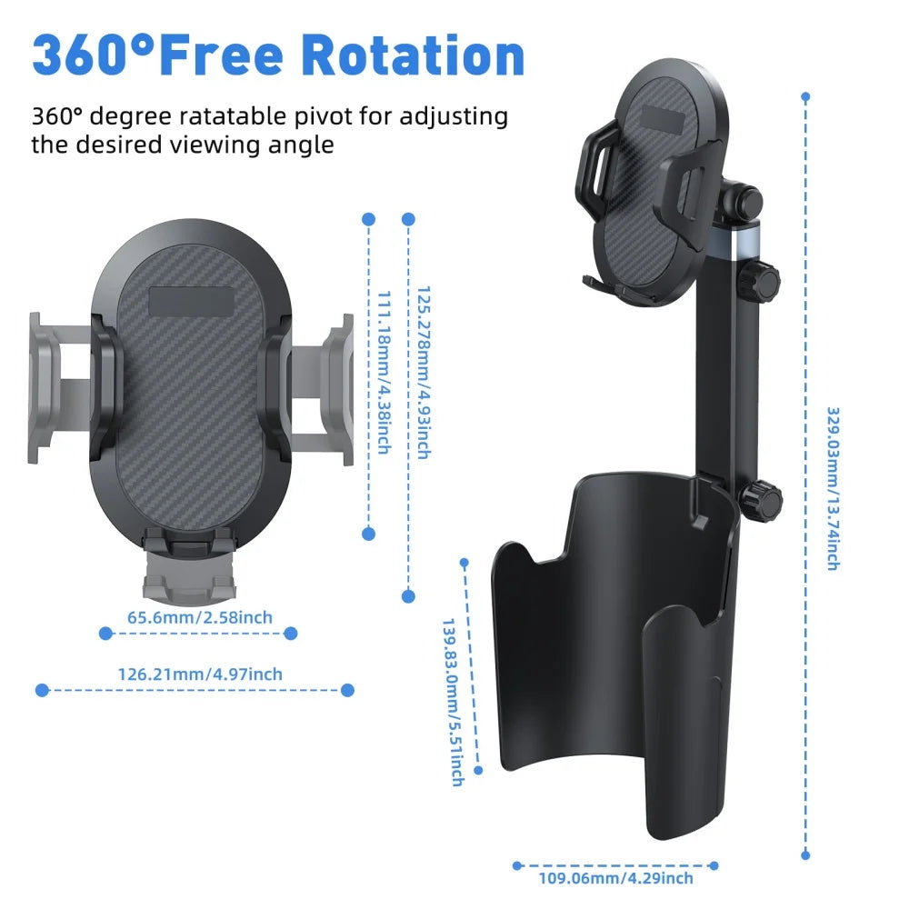 Car Cup Holder Phone Mount Expander Car Cell Phone Holder 360 Rotation Cup Holder Expander Smartphone Auto Interior Accessories Qme