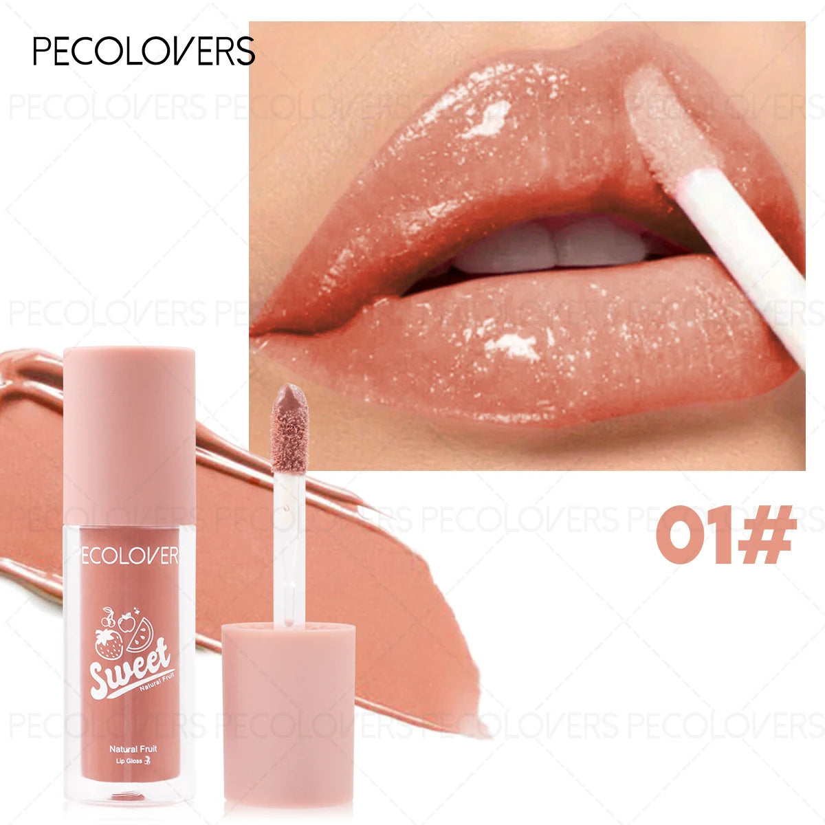 Arious Fruit Flavors Lip Gloss Multi-color Glaze Long-lasting Stain Qme 01