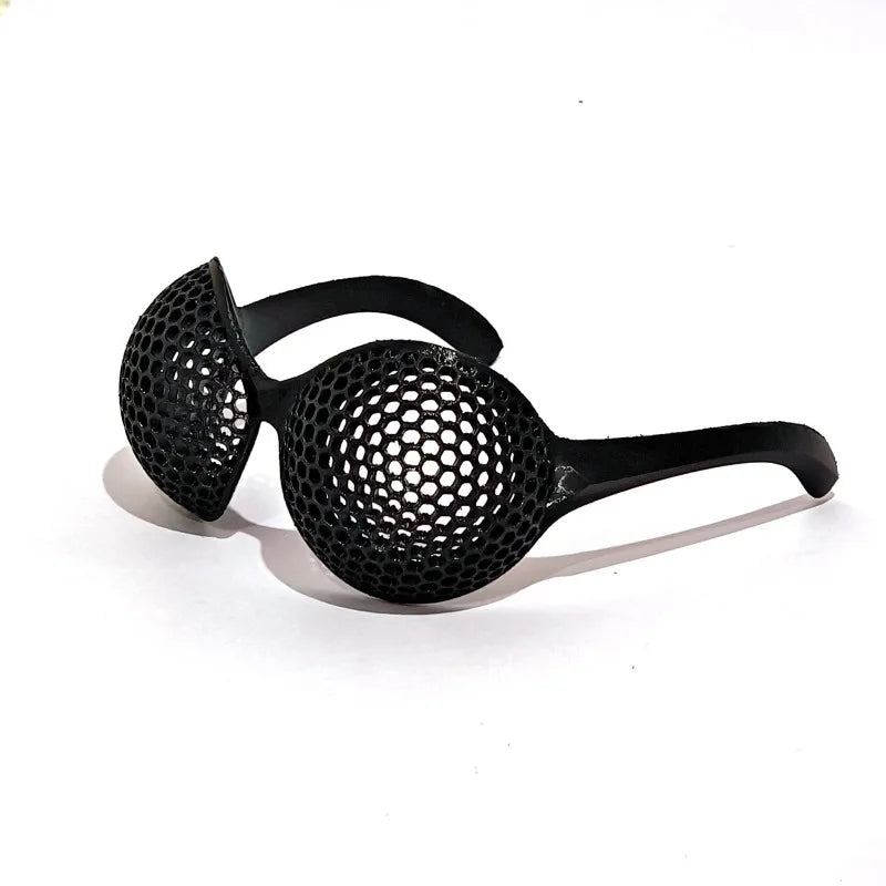 Insect Compound Eye Mesh Sunglasses Retro Grid Design Fun Summer Qme