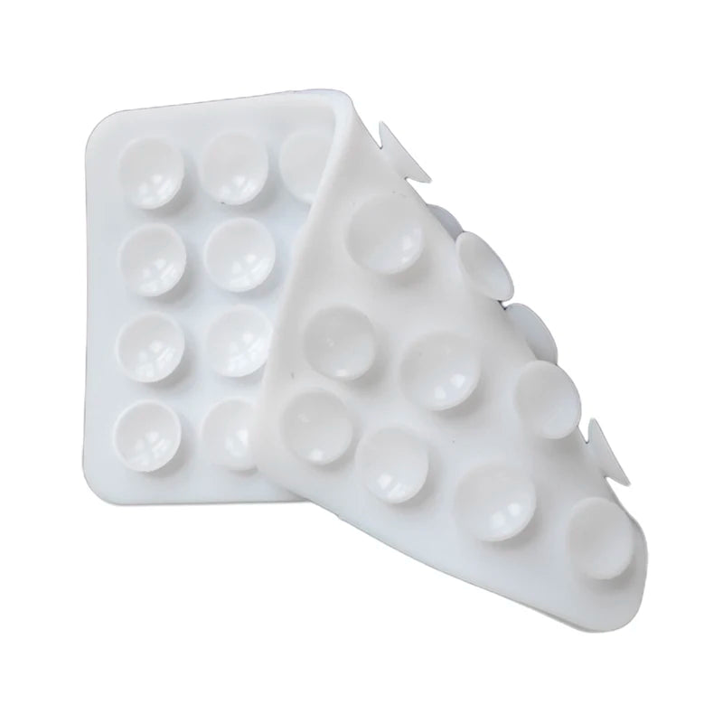 Double Side Silicone Suction Pad Mobile Phone Fixture Strong Reusable Qme White