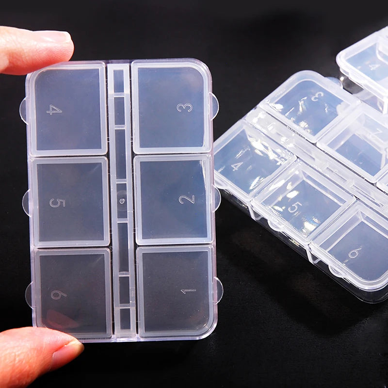 6 Grids Organizer Case Holder Craft Plastic Storage Box Compartment Qme