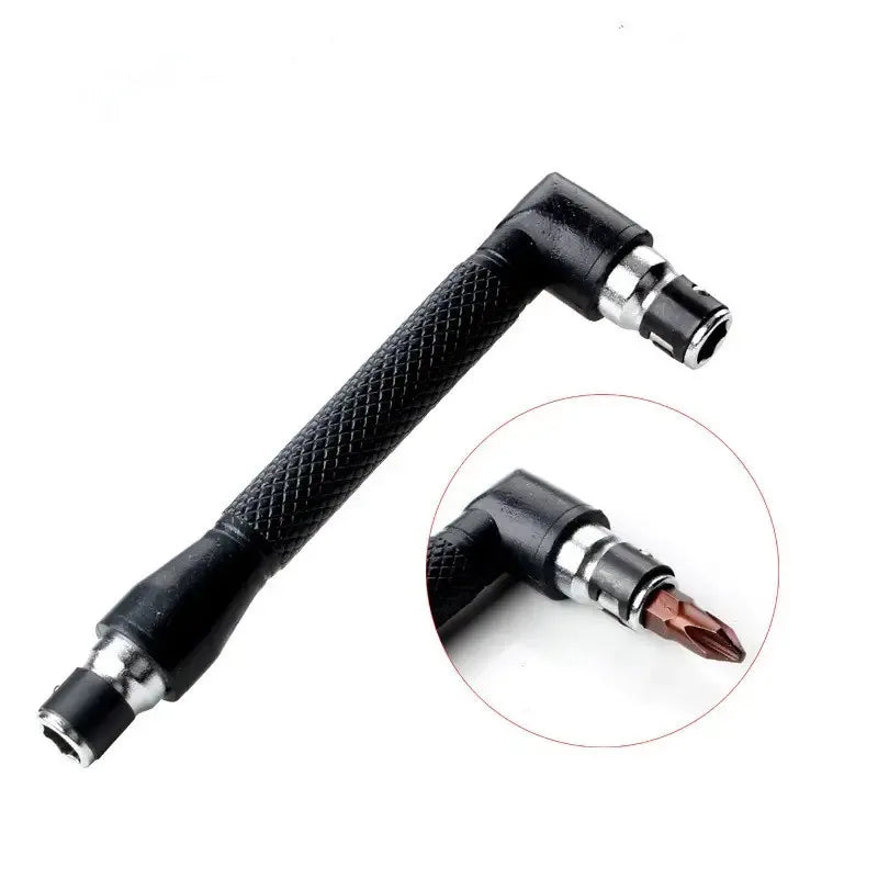 L-shaped 1/4 Hexagonal Screwdriver Bit 90 Degree Double Head Handle Black 6.35 Wrench 10pc Yellow Tape Screwdriver Bit Tool Set Qme