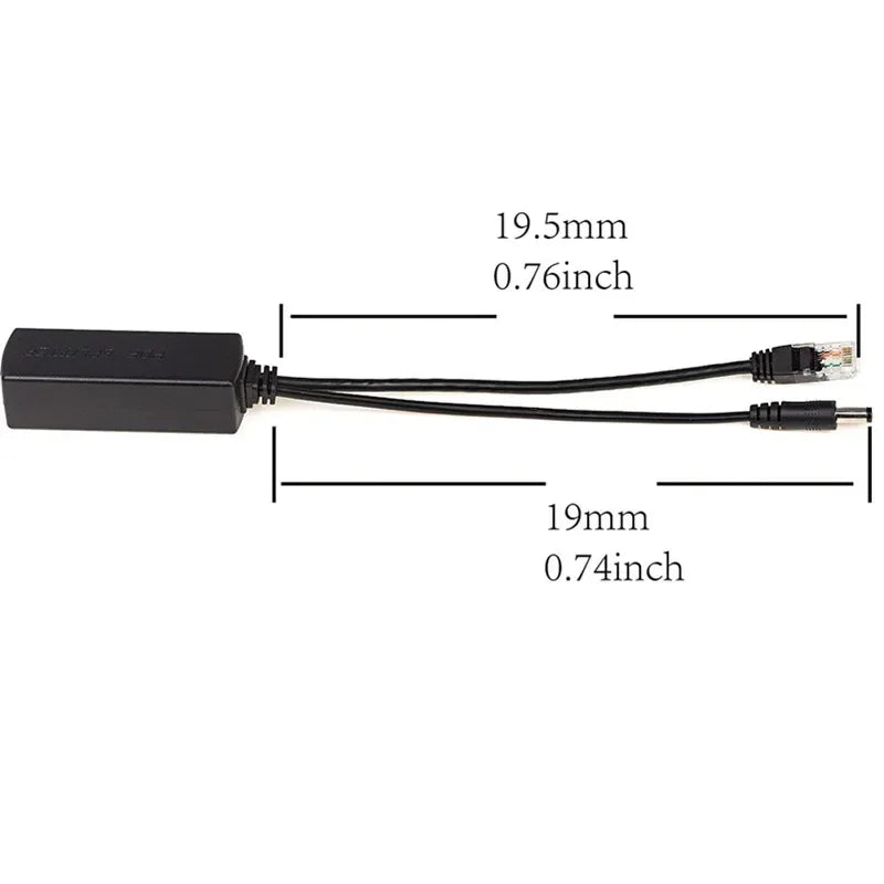 2PCS Standard POE Splitter 48V to 12V IP Camera Ethernet Power Supply Module PoeSplitter Qme