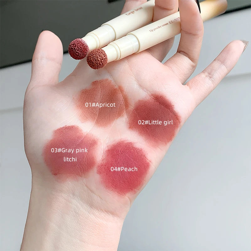 Gege Bear Velvet Matte Lip Powder Cream Long-Lasting Moisturizing Lipstick Autumn-Winter Color Natural-Looking Lip Stain Qme