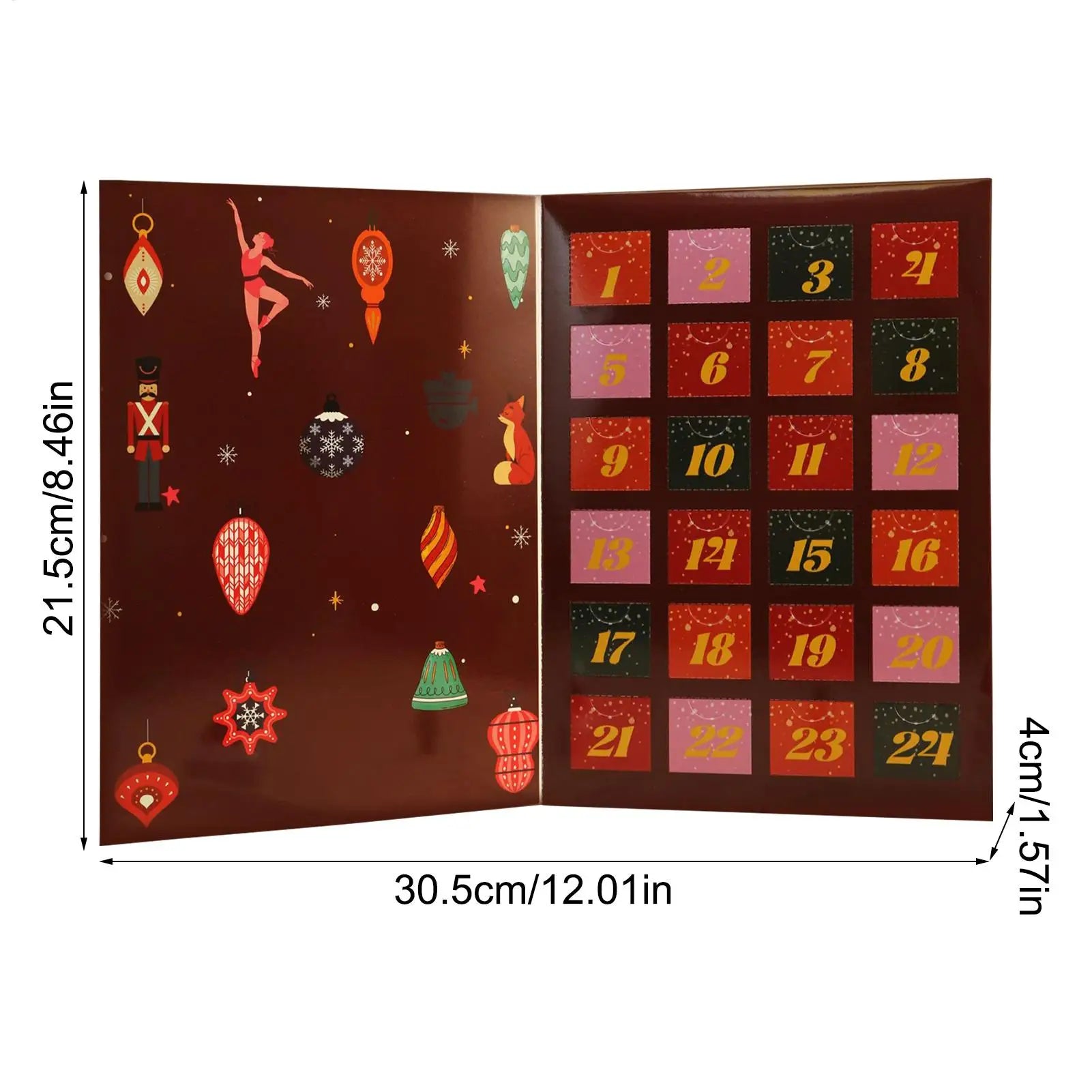 Holiday Countdown Calendar 24 Days Refillable Collectible Supports Qme