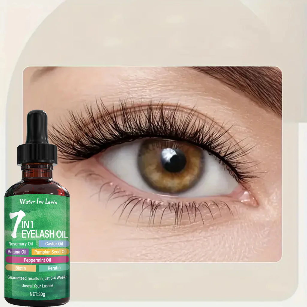 7 in 1 Eyelash Mask & Oil with Bee Venom & Collagen for Growth & Nourishment - Results in 3-4 Weeks, Rosemary & Castor Oils. Qme
