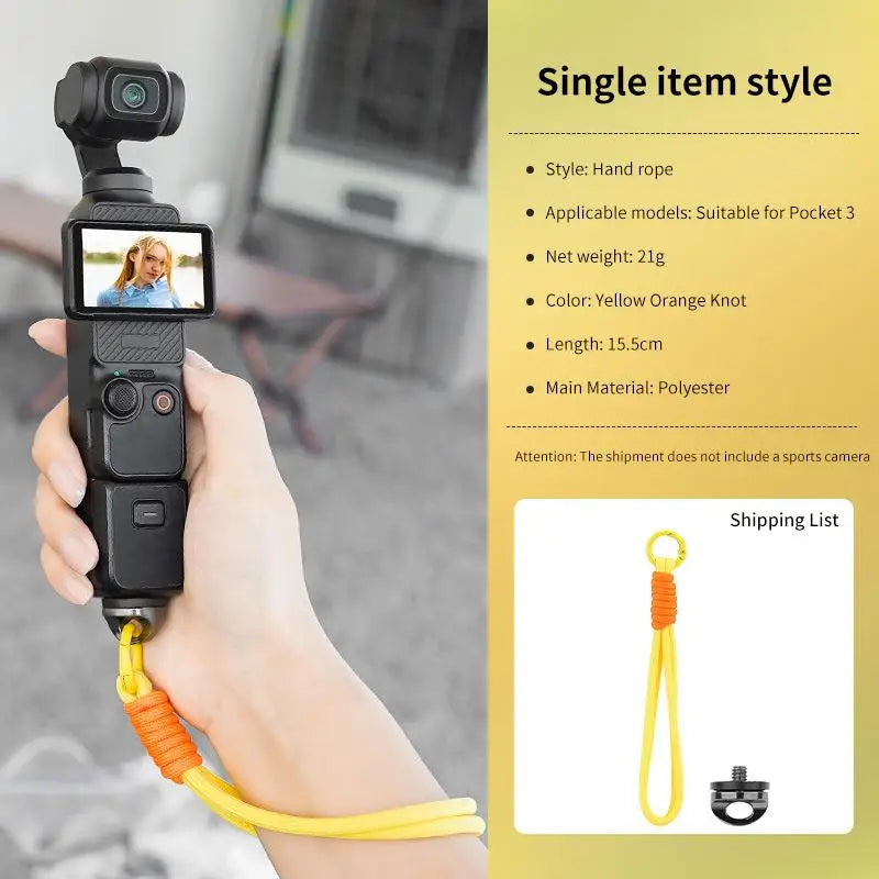 Lanyard OSMO Pocket 3 360 Wrist Hand Strap Handheld Gimbal Camera Qme Yellow