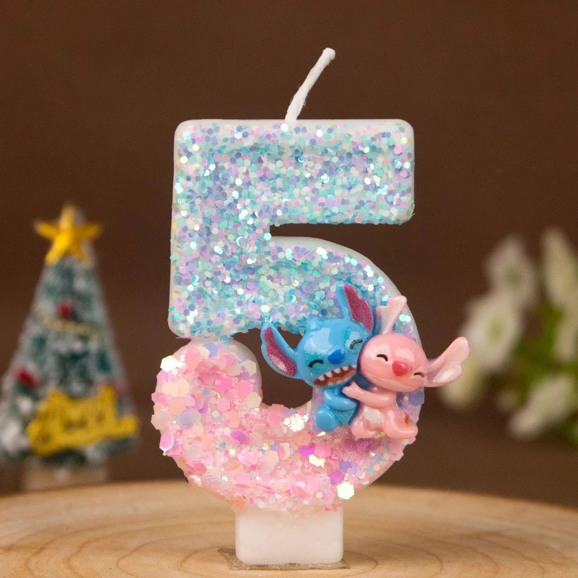 Stitch and Lilo Couple-Themed Number Candles Creative “Hugging” Candles for Birthday Cakes Festive Candles Qme 5