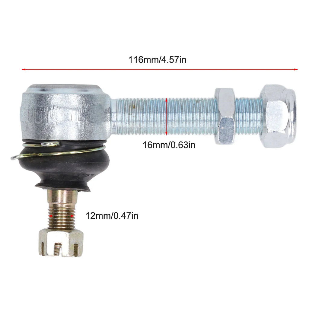 12mm/0.47in 16mm/0.63in Tie Rod End Steel Alloy Ball Joint For 150cc 250cc Quad Dirt Bike ATV Tie Rod End Ball Joint Replacement Qme