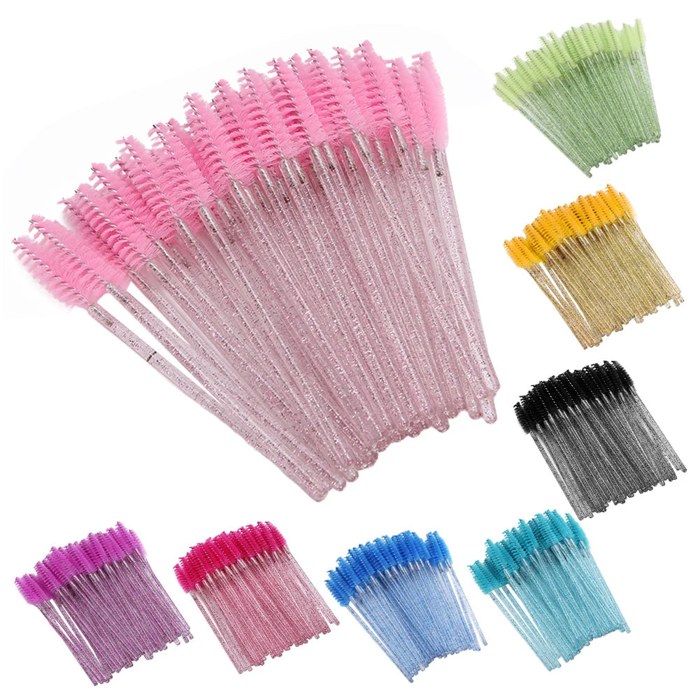 Nylon Makeup Brush Mascara Wands Eyelash Eyebrow Disposable Portable Brush Disposable Eyelash Brush Mascara Eyelash Brush Qme