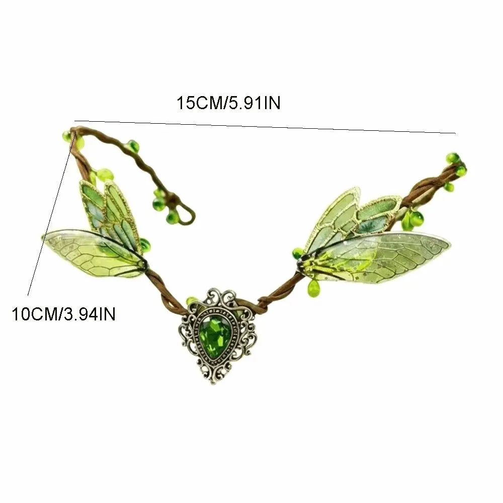 Flower Vine Elven Crown Fantasy Diadem Elf Tiara Simulate Tree Leaves Qme