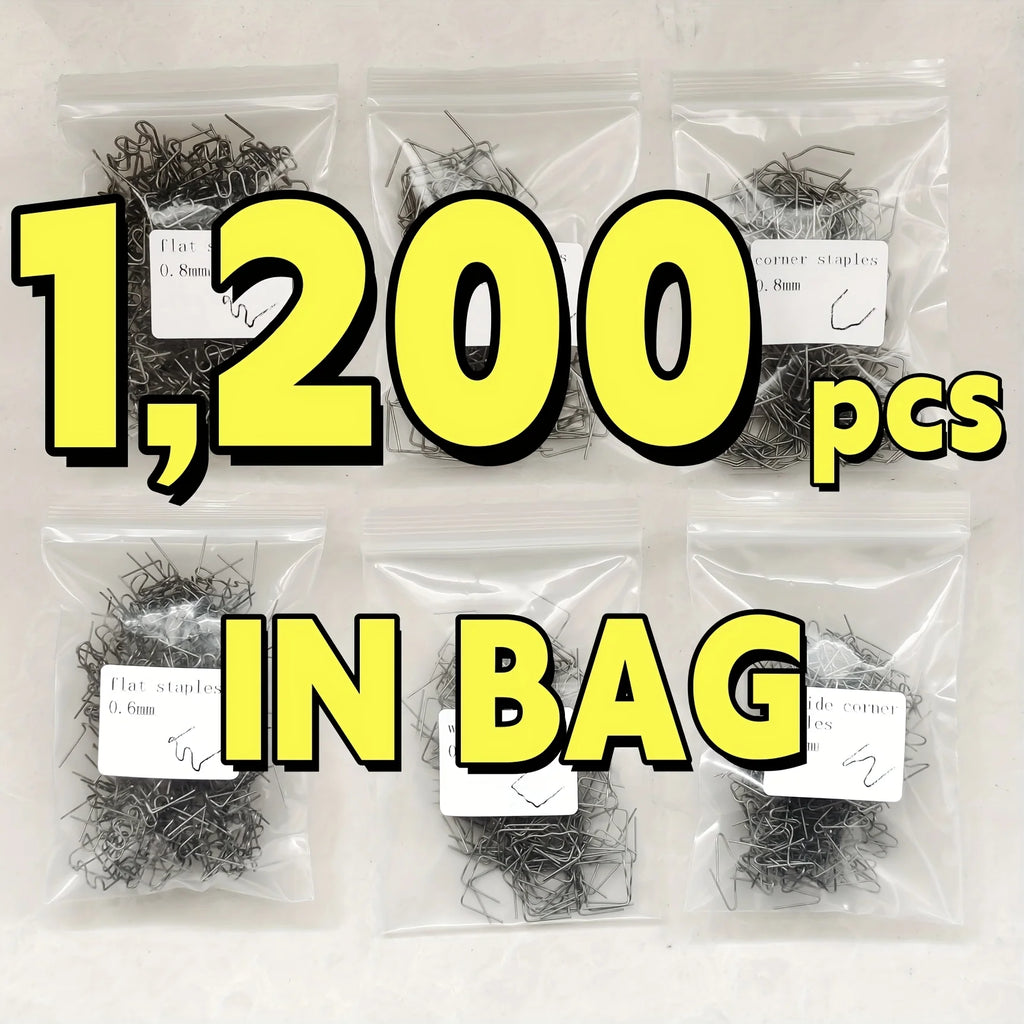 Reliable Quality Welder Staples, Hot Staples for Plastic Welding with Storage Box, 0.6mm & 0.8mm Welding Kit for Car Bumper Qme 1200pcs In Bag No plug