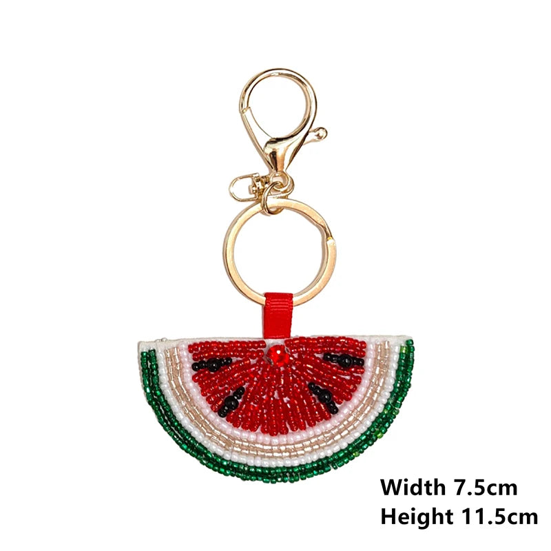 Bag charm decor with Beaded Sequin Rhinestone Crab, Starfish, Shell, and Conch Keychain Qme 03