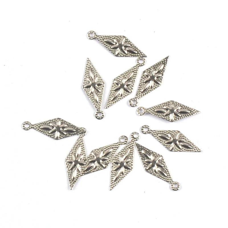 10Pcs Rhombus Filigree Wraps Connectors For DIY Jewelry Accessories Findings Home Decor Making Scrapbook Metal Crafts yk0911 Qme