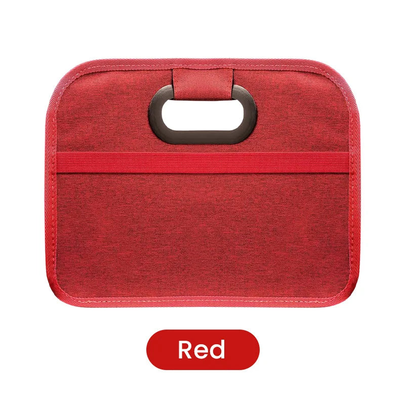 Foldable Oxford Fabric Car Trunk Storage Box Collapsible Vehicle Cargo Organizer for SUV Sedan Space Saving Container Qme Red