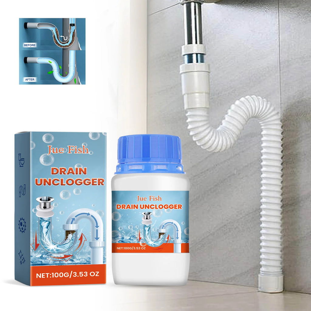 Drain cleaner; toilet sink kitchen bathroom drain pipe clog stain deodorization quick unclogging cleaning decontamination Qme