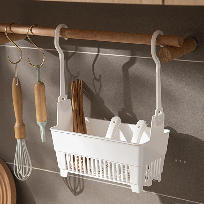Storage Basket with Hanging Hook Household Shower Supplies Organizer for Home Kitchen Bathroom Toilet Multifunctional Container. Qme