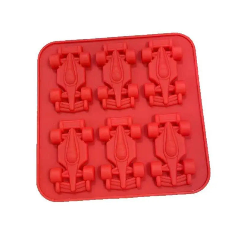 6-Cavity 3D Racing Car Ice Mold Silicone Chocolate Jelly Tray DIY Qme A2