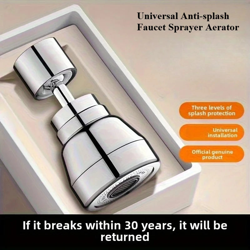 Kitchen Sink Faucet Aerator 3 Modes Anti-splash Water Saving Tap Nozzle Universal Rotate Water Filter Tap Sprayer Adapter Qme