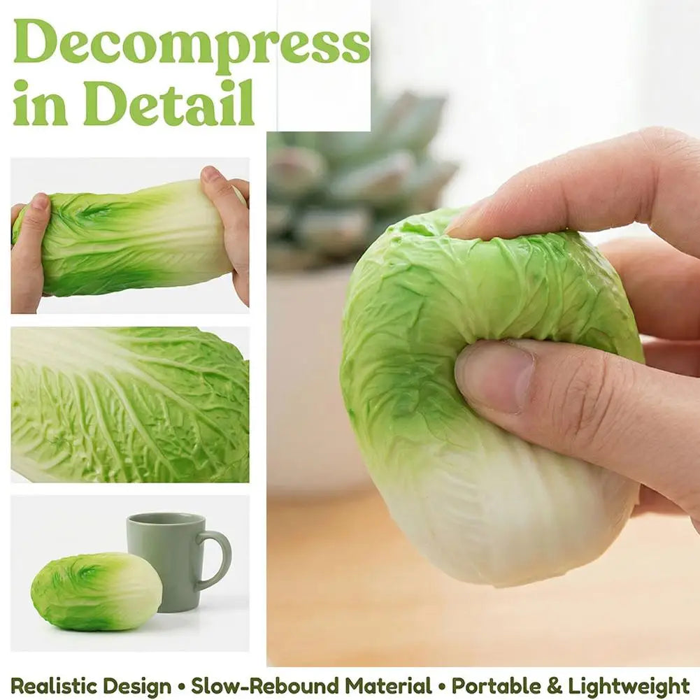 Cabbage Squishy Stress Relief Toy Soft Squeeze Sensory Realistic Qme