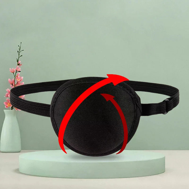 Pirate Eye Patch Unisex Black Single Eyepatch One Washable Adjustable Qme