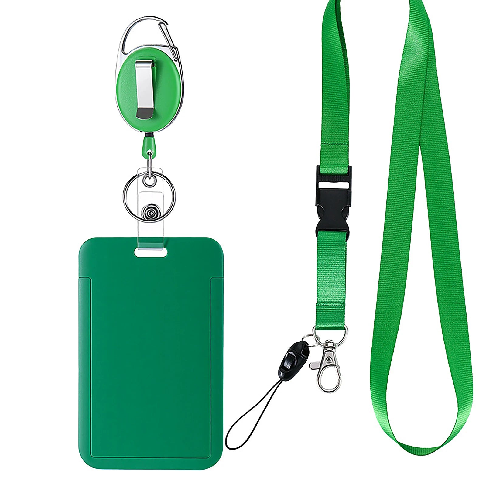 Solid Color Lanyard for Working Permit Case Keys ID Tag Name Badge Holder Pass Bus Access Employee's Work Card Cover Qme Green