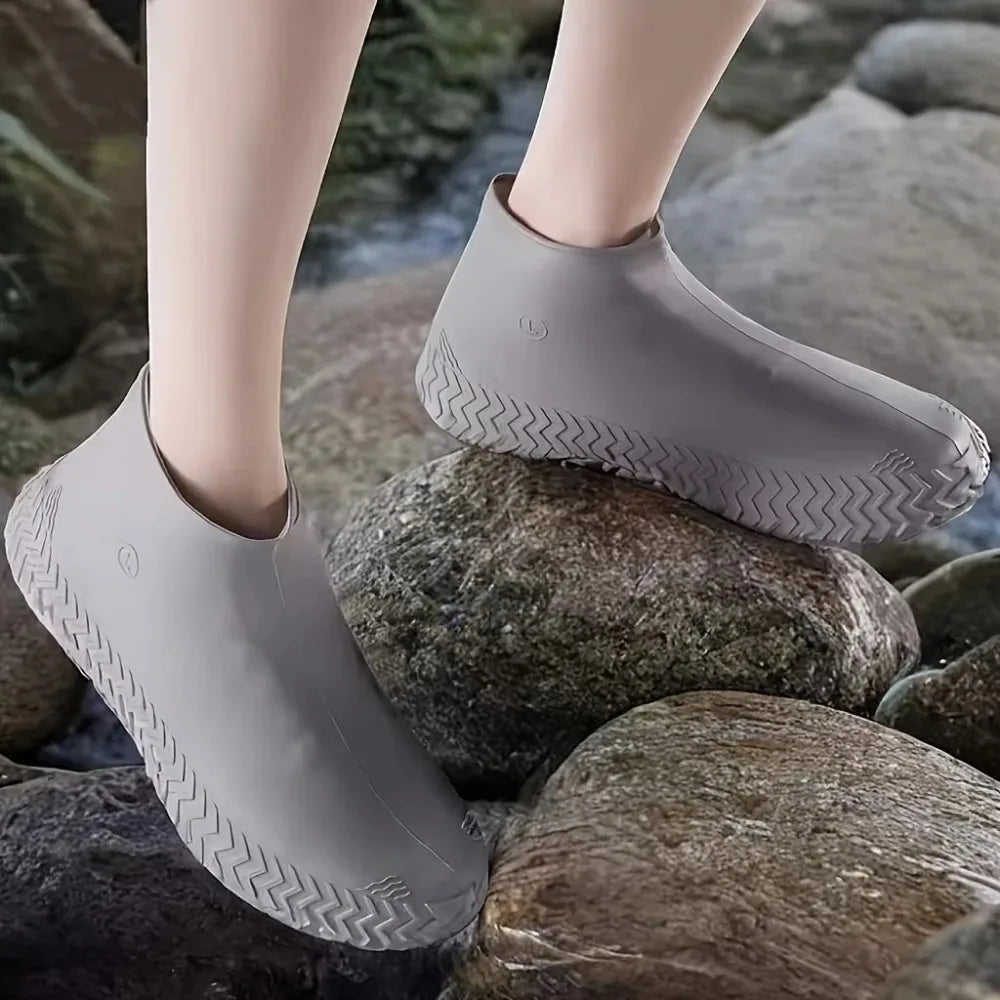 1Pair Outdoor Non-slip Latex Waterproof Shoe Covers Thick Qme