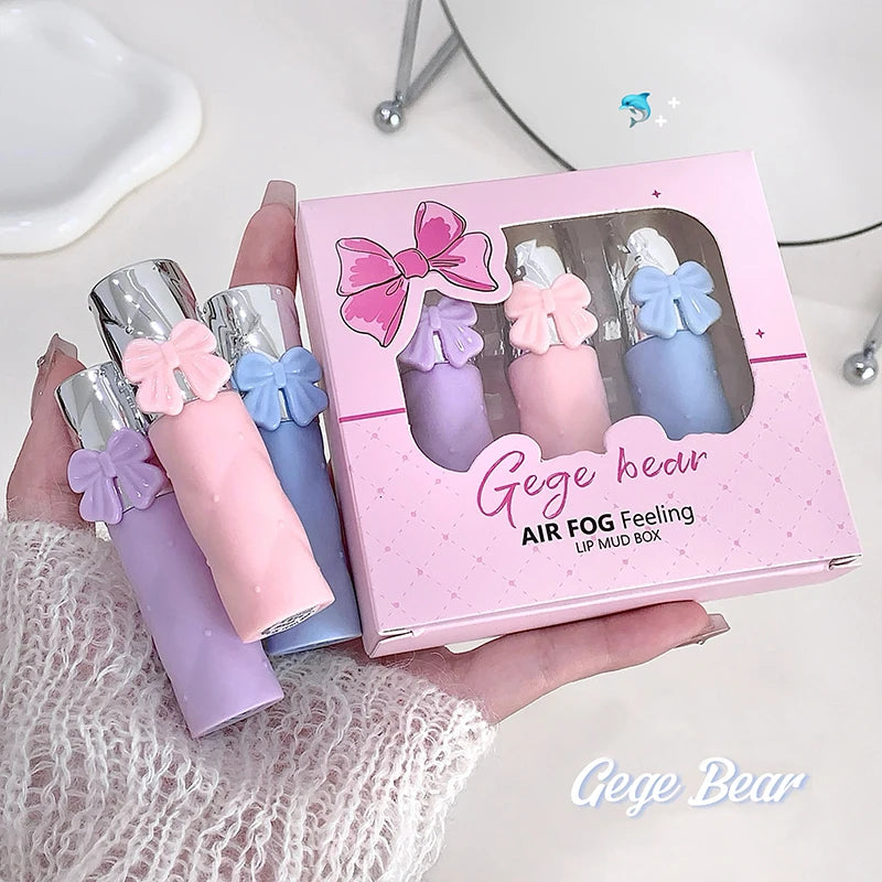 Gege Bear Air Matte Lip Mud Glaze Three Box Qme