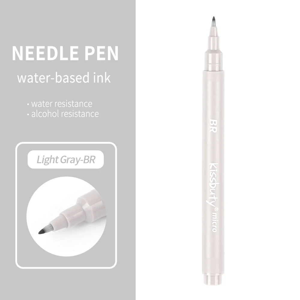 Micro-Pen Fineliner Pens,Color Pigment Liner Multiliner Archival Ink Micro Fine Point Pens for Sketching, Drawing, Journaling Qme BR-Light gray