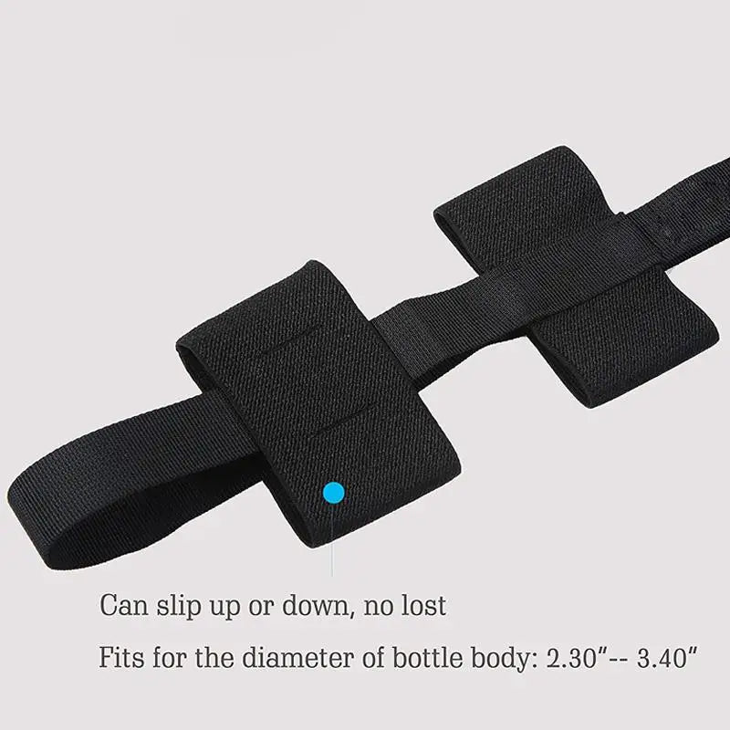 1Pcs Universal Durable Water Bottle Carrier Sling Adjustable Shoulder Strap For 18to32oz Wide Mouth Bottles Qme black