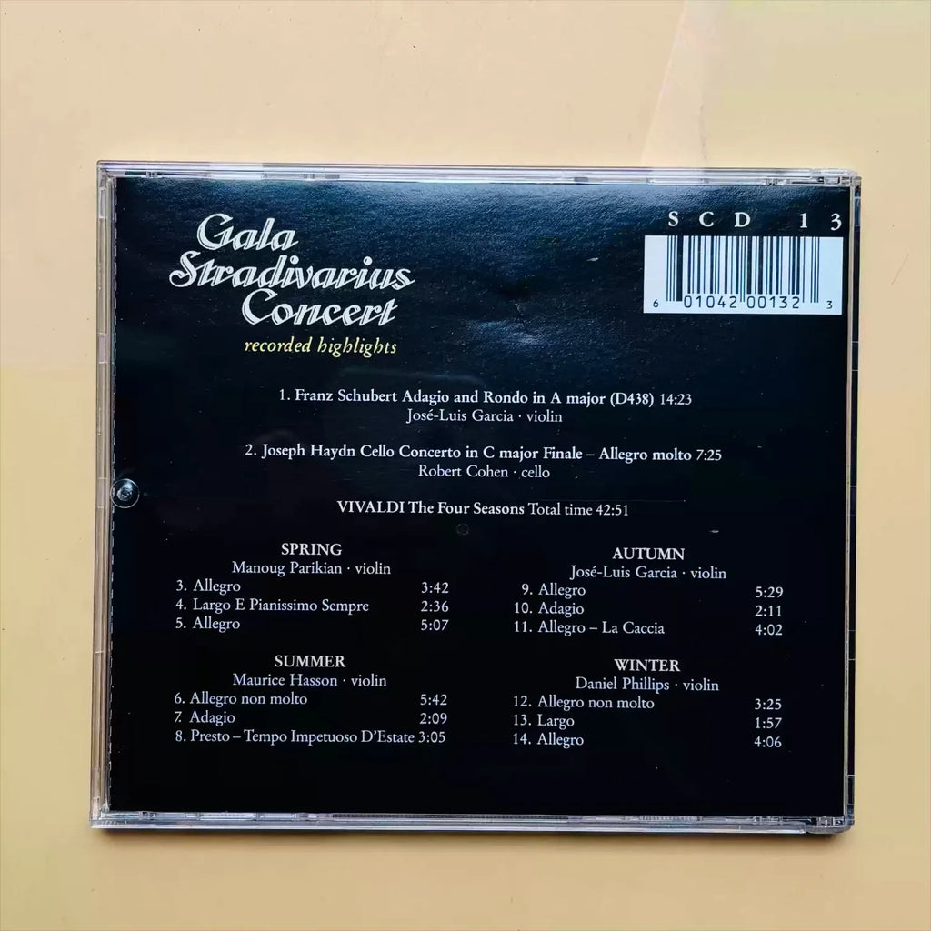 Classical Baroque Violin Concerto Music Audio Disc, Vivaldi Four Seasons & Haydn Schubert Orchestral Works HiFi Disc Qme