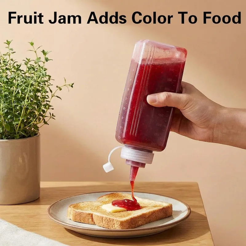 1000ML Squeeze The Sauce Bottle Large Diameter Plastic Condiment Dispenser Kitchen Seasoning Salad Dressing Olive Oil Bottle Qme