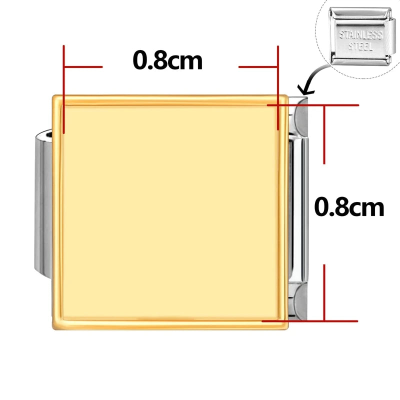 2026 New Stainless Stee Bracelet Italian Charms DIY personalized photo picture frame creation titanium splicing module bracelets Qme Style 6