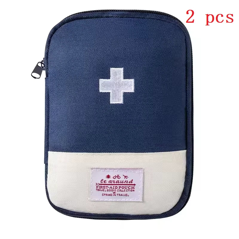 High-Capacity Portable First Aid Kit, Travel Medicine And Medication Storage Bag Oxford Cloth Organizer Box Emergency Survival Qme 2pcs Blue