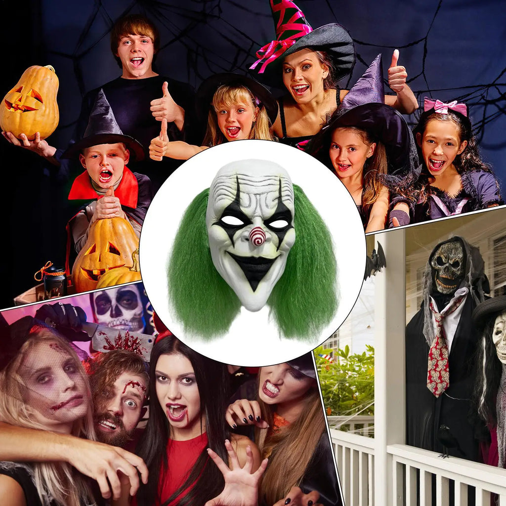 Horror Masque Clown Glow-in-the-dark Halloween Face Covering Cover Qme