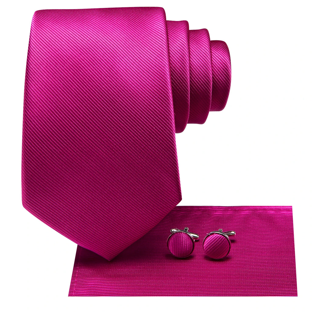 Hi-tie Men's Ties Solid Pink Green Jacquard Necktie Accessories Daily Qme