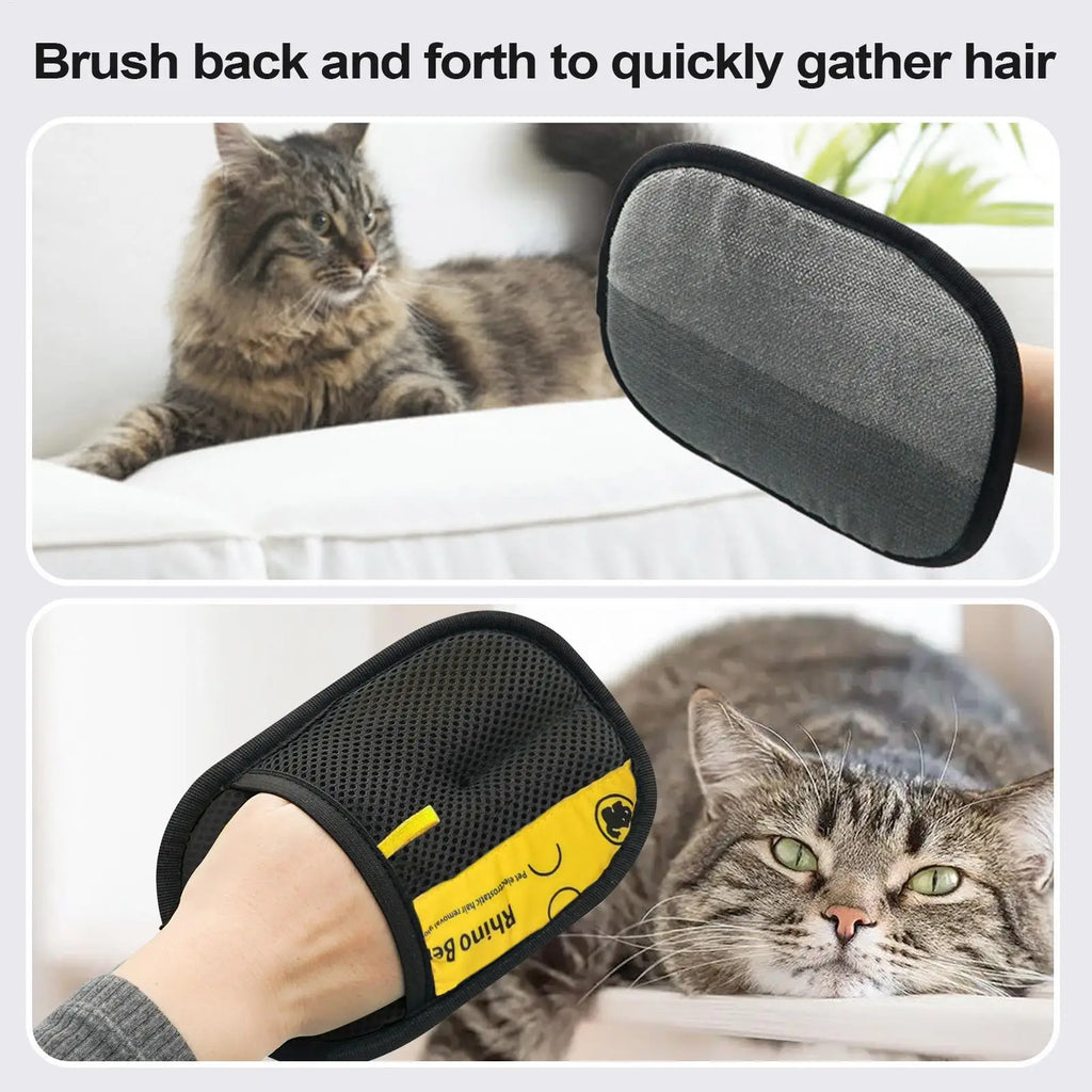 2pcs Cat Hair Remover Glove Pet Static Hair Removal Gloves Reusable Efficient Grooming Brush Dog Cleaning Supplies for dog Qme