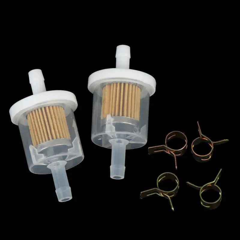 2Sets 5 Universal Fuel Filters 8 Hose Clamps Gas Inline Filter Qme