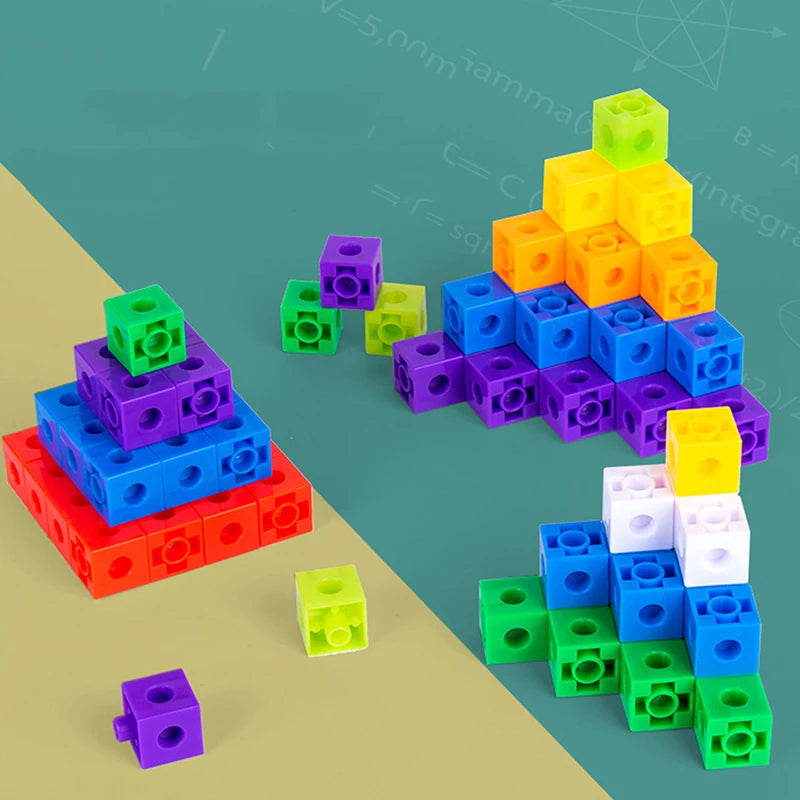 Counting Blocks Preschool Mathematics 50 Plastic Learning Cubes Home Qme