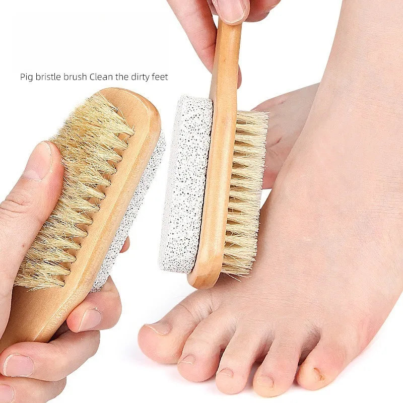 Body Brush Dry Wet Brushing 2 Sided Foot File Scrubber Exfoliating Qme