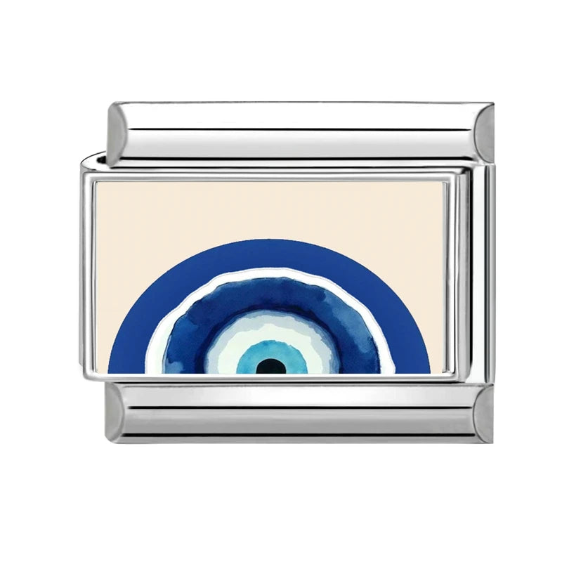 Fashion Blue Series Cartoon Shark Sea Seagull Crab Italian Charm
