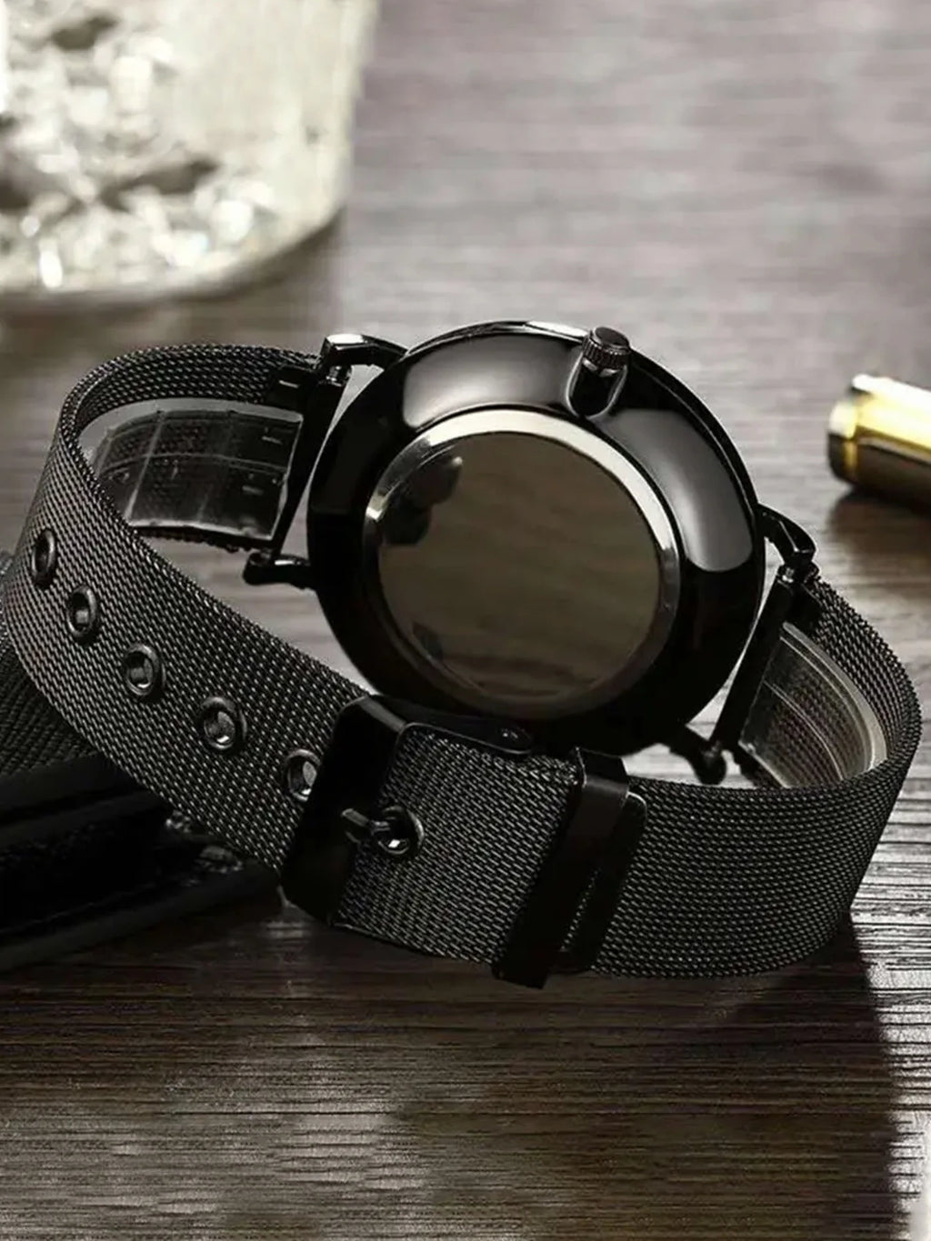 4pcs Business Casual Quartz Analog Single Calendar Leather Trendy Fashion Watch Black Premium Men's Quartz Watch Qme