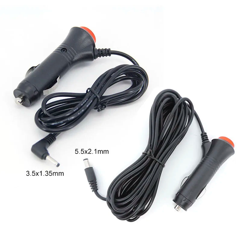 4pcs DC 12V 24V Car Adapter Charger Lighter Power supply extension cable Plug Cord Switch For Car Monitor Camera 3.5mm Qme Default Title