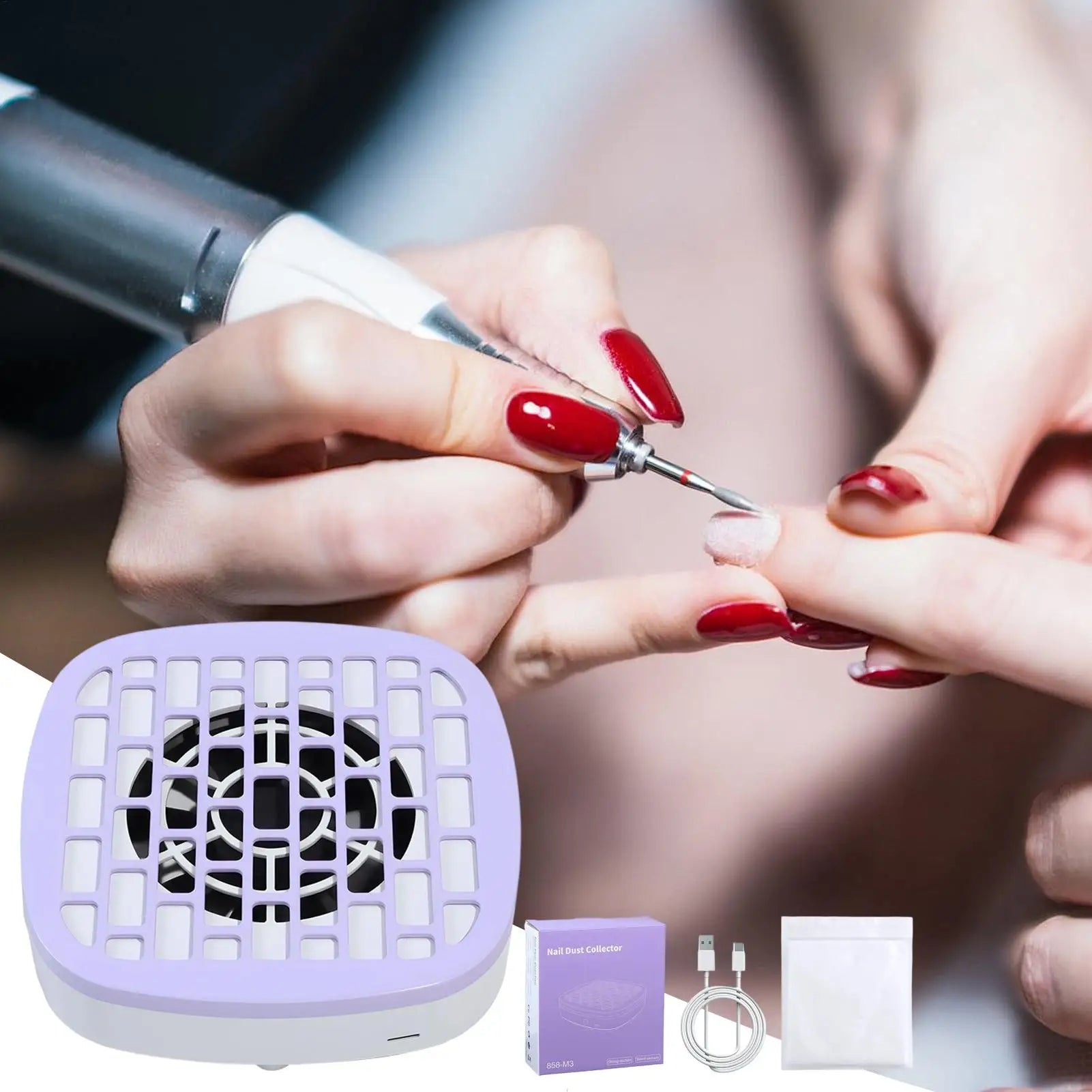 Nail Vacuum Dust Collector Low Noise Nail Fan Dust Collector Powerful Suction Cleaner Manicure Tools for Beginner Home Salon Qme