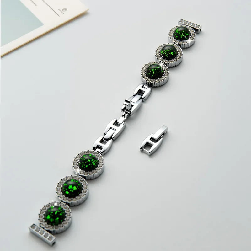 Sparkling Diamond Metal Watch Band For Apple iWatch Series 9 8 7 SE Luxury Jewelry Chain Wrist Strap Replacement Qme