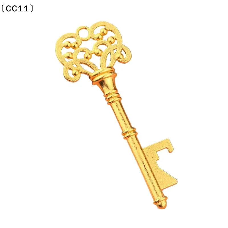 Creative Portable Vintage Key Shaped Alloy Keychain Beer Bottle Qme