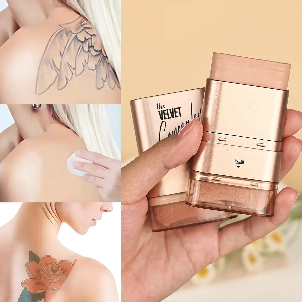 2-in-1 Concealer and Foundation Stick, Covers Dark Circles, Waterproof and Sweat-Resistant, Creates Flawless-Looking Makeup Qme