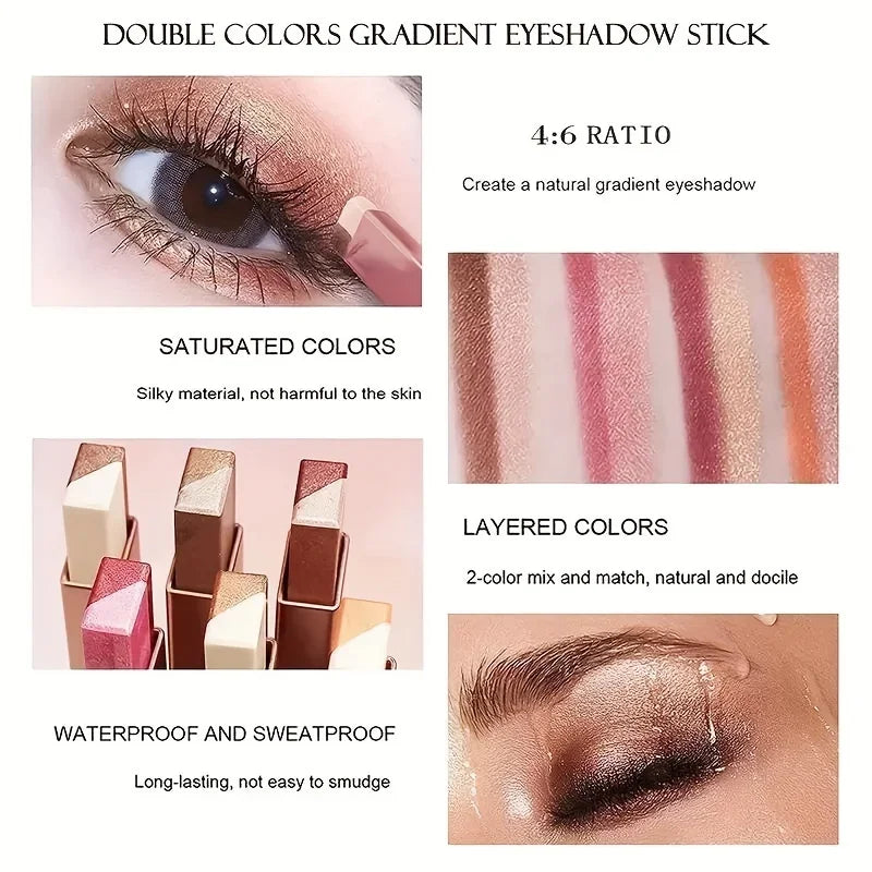 Two Color Gradient Eye Shadow Stick Three Dimensional Natural Without Taking Off Makeup Qme