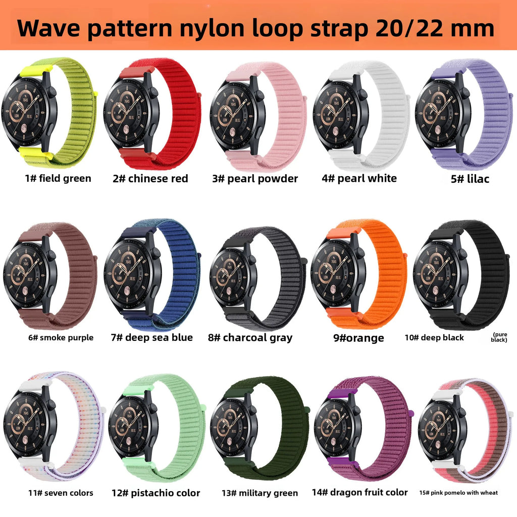 A The new Velcro breathable Unisex Replacement unisex nylon strap For Samsung Garmin and Huawei watches Qme