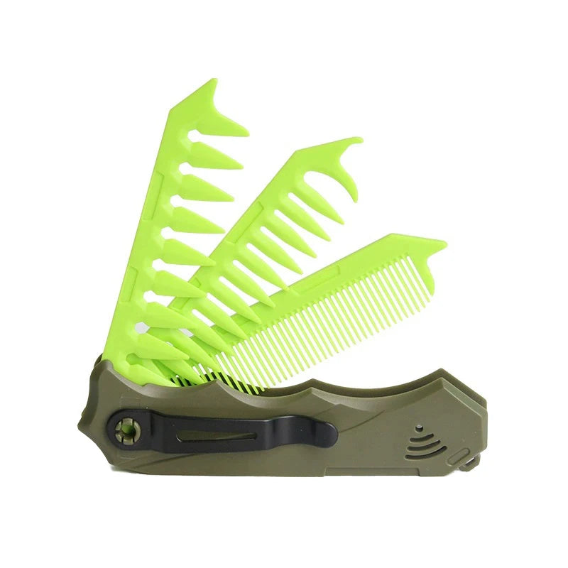 Professional 1 Pocket Folding Combs Wide Tooth Oil Head Comb Beard Qme C